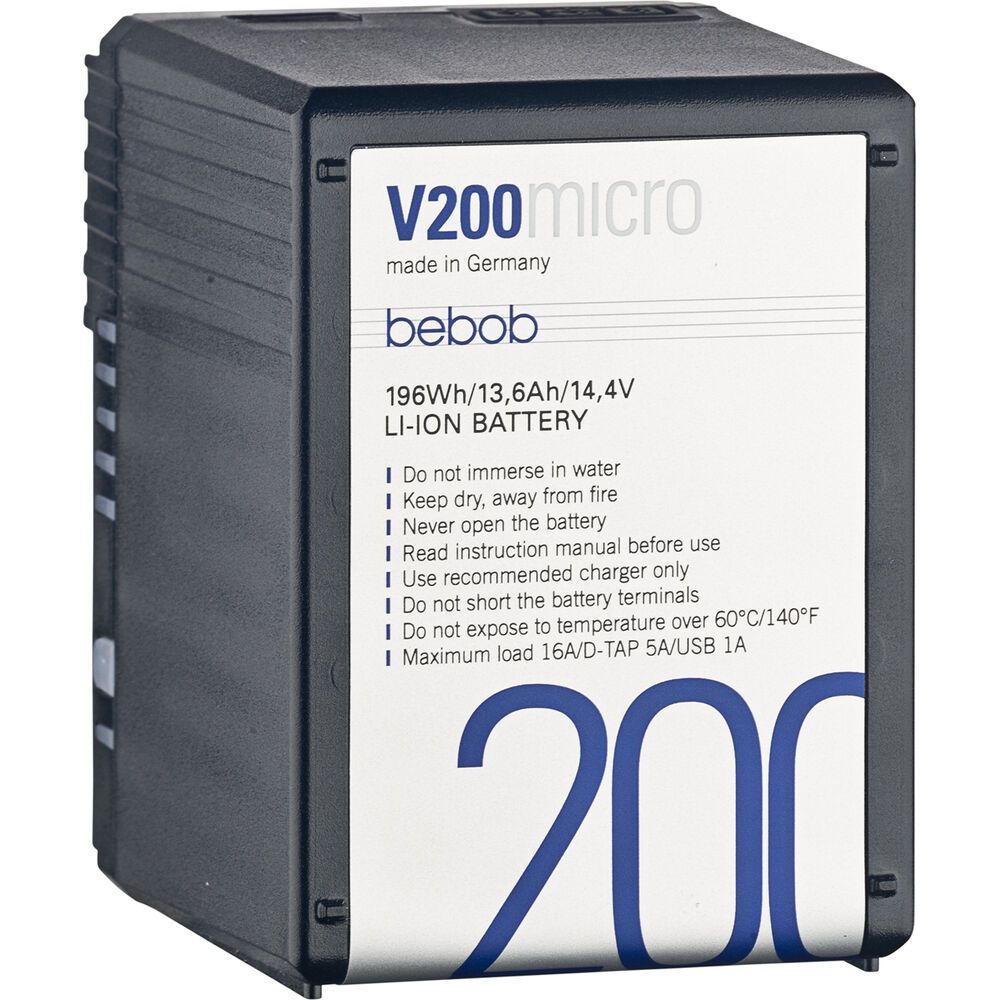 Bebob - V200MICRO - Micro VMount Li-Ion Battery 14.4V/196Wh