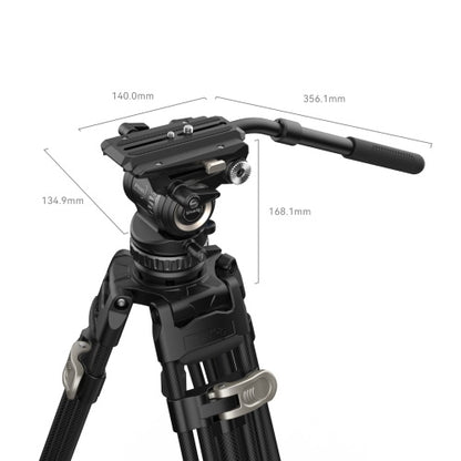 SmallRig - 4465 Pro Video Carbon Tripod Kit with Fluid Head AD-Pro 8