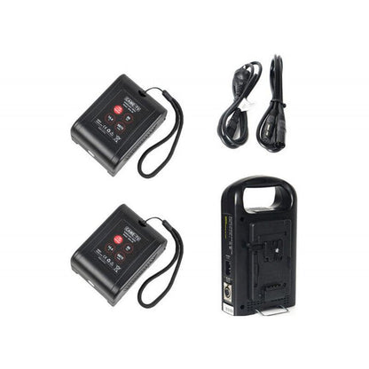 CAME-TV 2pcs 99W mini lightweight battery + 2 D-tap 1USB 5V + Charger - 3.6.9 Univisual