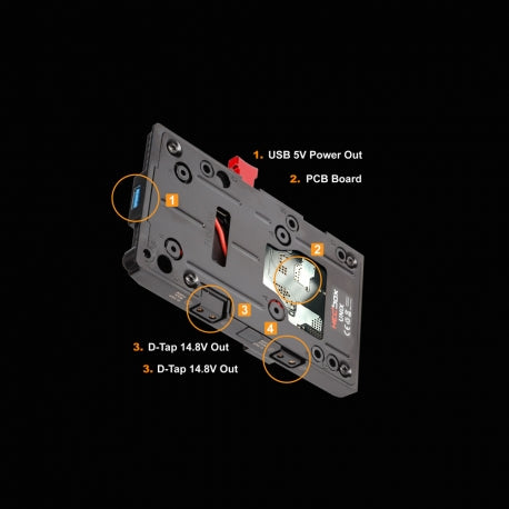 Plaque V-mount d’alimentation pour Z-CAM ZE2