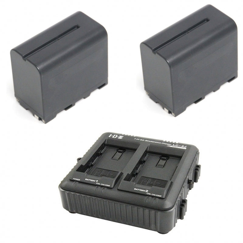 IDX SB2FT Kit de 2 x batteries B-7478S et 1 chargeur LC-2S