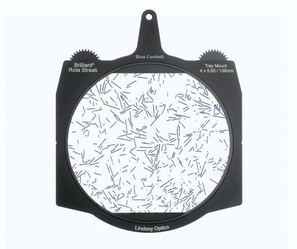 LINDSEY OPTICS - Brilliant² 4x5.65" Rota-Streak™ BLUE Confetti